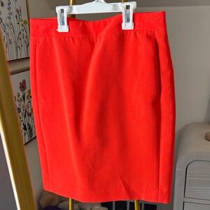 J. Crew Vibrant Orange-Red Pencil Skirt